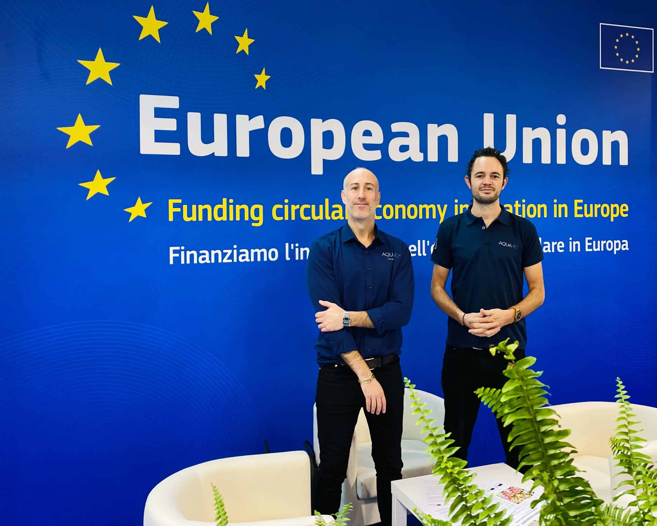 javier meyer und chris thomas vertreten AQUA4D auf der Veranstaltung der Europäischen Kommission EIC in Rimini, Italien